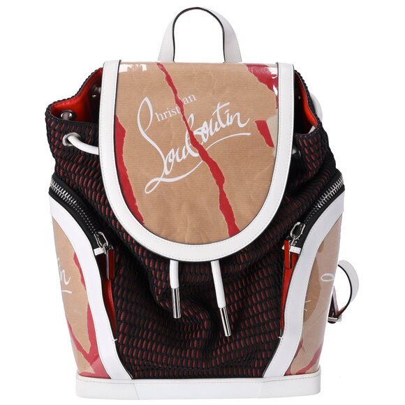 Christian Louboutin Ruby in Progress Backpack Black Light Brown Multi - Picture 1 of 8